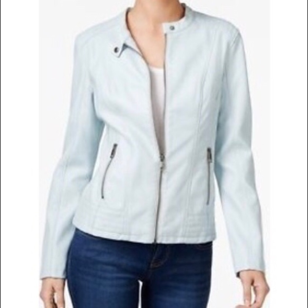 Style & Co. Faux Leather Moto Jacket